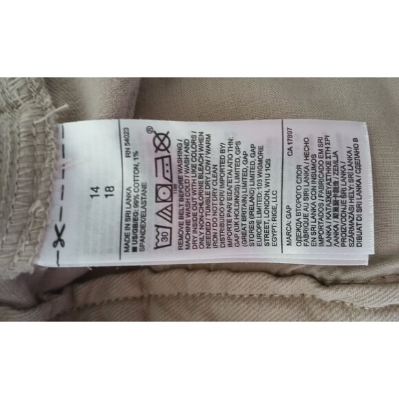 The Gap Paper Bag Waist High Rise Khaki Belted Women's 14/18 Comfy Casual Pants - Picture 9 of 9